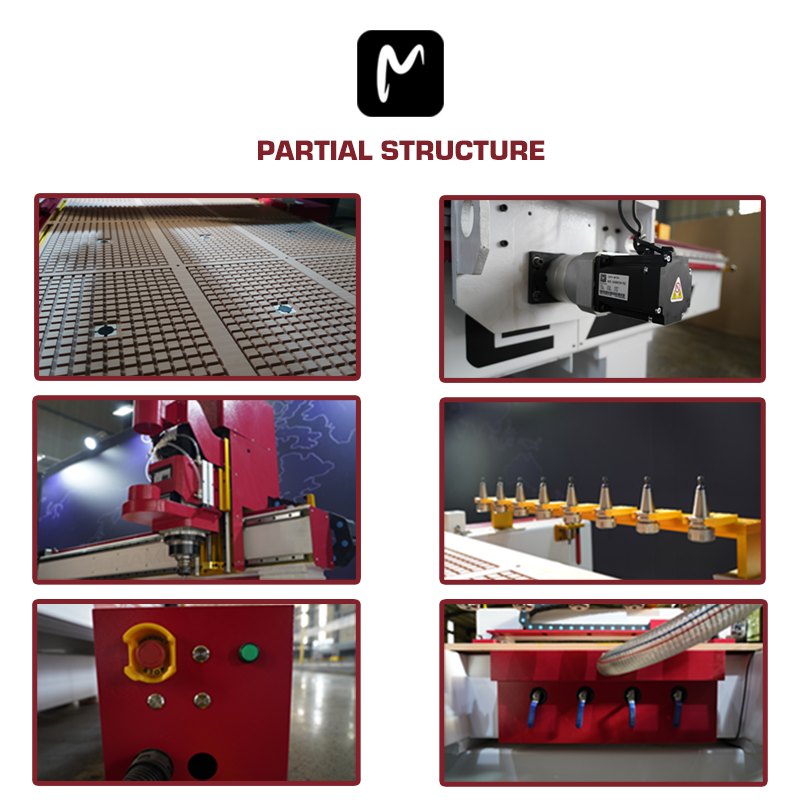 1325 3 eixos Atc Cnc Router Máquina de escultura em madeira