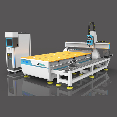 Máquina de gravação roteadora CNC de madeira Atc de 4 eixos com rotação para móveis