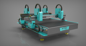 Roteador CNC de madeira 3d multifuso com 4 cabeças