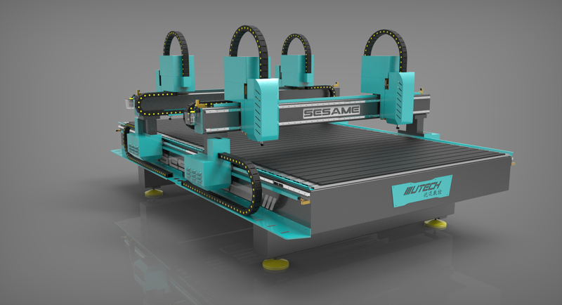 Roteador CNC de madeira 3d multifuso com 4 cabeças