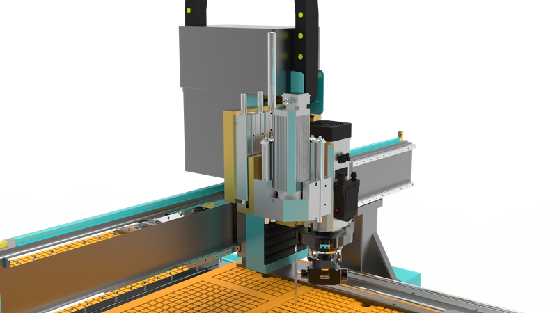 Máquina CNC ATC de 4 eixos com cabeça de perfuração