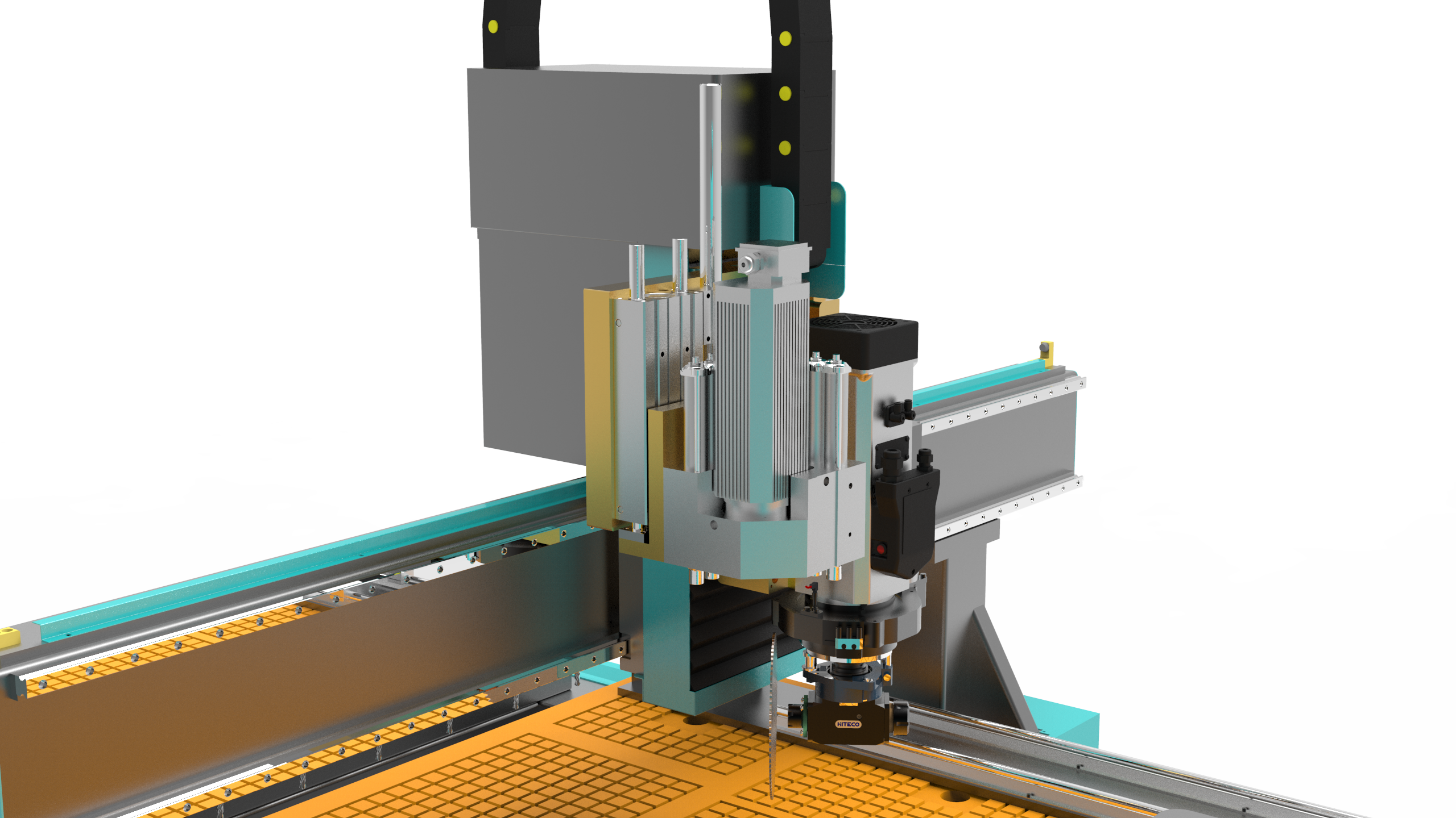 Máquina CNC ATC de 4 eixos com cabeça de perfuração