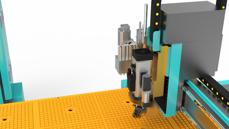 Máquina CNC ATC de 4 eixos com cabeça de perfuração